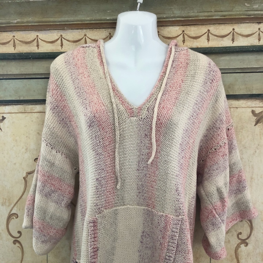 Splendid Orchid Knit Hoodie Pullover Pastel Colors